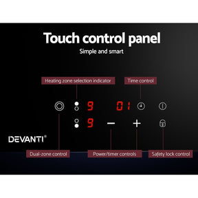 Devanti Electric Ceramic Cooktop 30cm - SportZone.co.nz