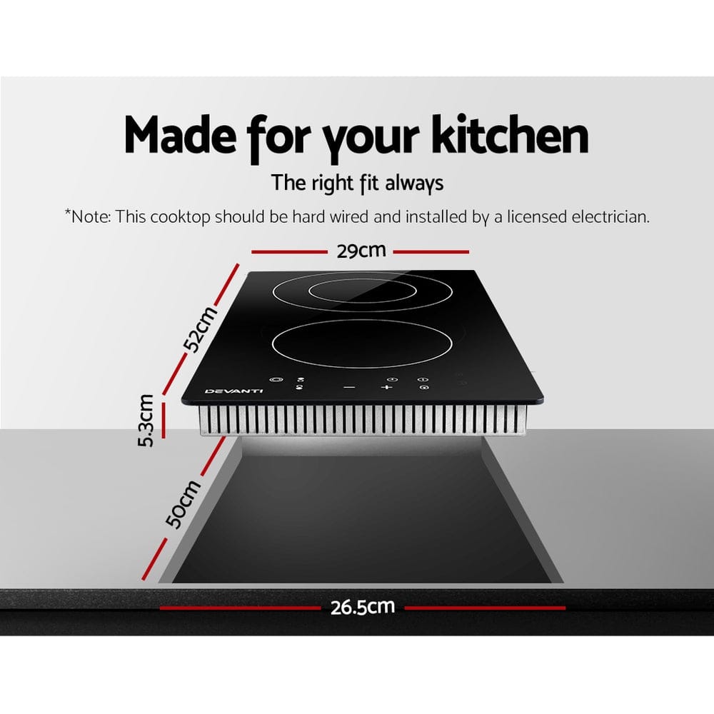 Devanti Electric Ceramic Cooktop 30cm - SportZone.co.nz