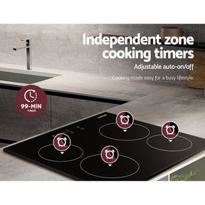 Devanti Electric Ceramic Cooktop 60cm Touch Control - SportZone.co.nz