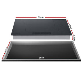 Devanti Electric Ceramic Cooktop 60cm Touch Control Grey - SportZone.co.nz