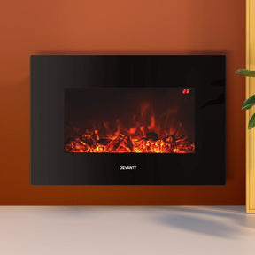 Devanti Electric Fireplace Fire Heater 2000W Black - SportZone.co.nz