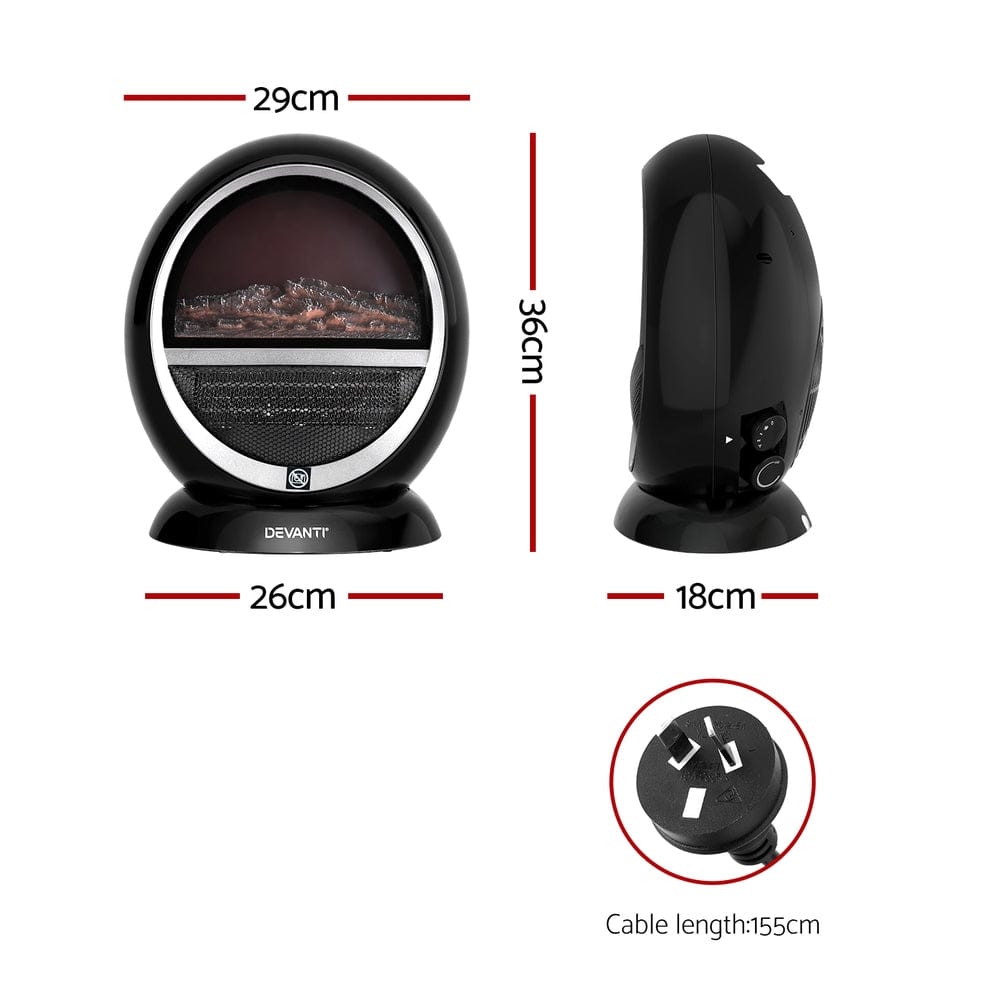 Devanti Electric Fireplace Fire Heaters 1500W - SportZone.co.nz