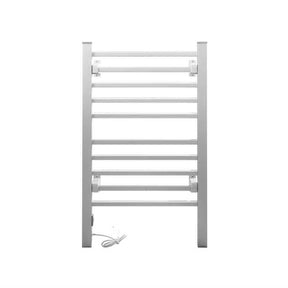 Devanti Electric Heated Towel Rail Rack 10 Bars Freestanding Clothes Dry Warmer - SportZone.co.nz