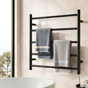Devanti Electric Heated Towel Rail Rack 5 Bars Wall Mounted Clothes Dry Warmer - SportZone.co.nz