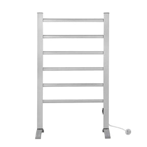 Devanti Electric Heated Towel Rail Rack 6 Bars Freestanding Clothes Dry Warmer - SportZone.co.nz