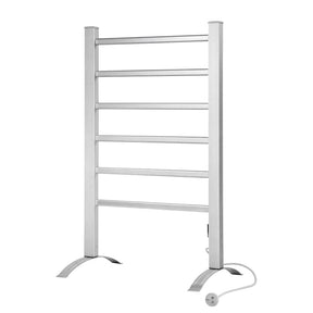 Devanti Electric Heated Towel Rail Rack 6 Bars with Timer Clothes Dry Warmer - SportZone.co.nz