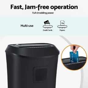 Devanti Electric Paper Shredder for Home Office 10 A4 Paper Sheet Cross-Cut Paper - SportZone.co.nz