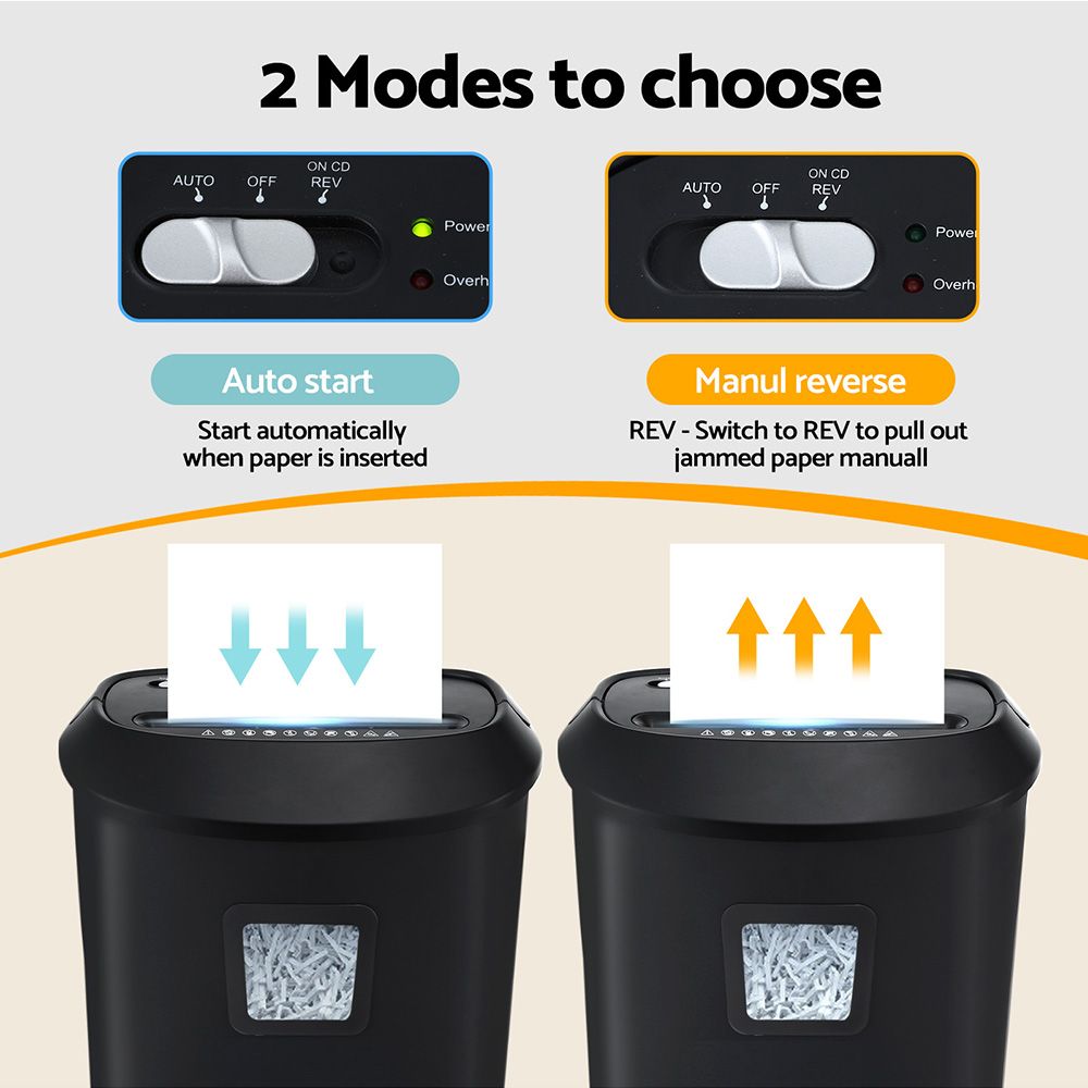 Devanti Electric Paper Shredder for Home Office 10 A4 Paper Sheet Cross-Cut Paper - SportZone.co.nz