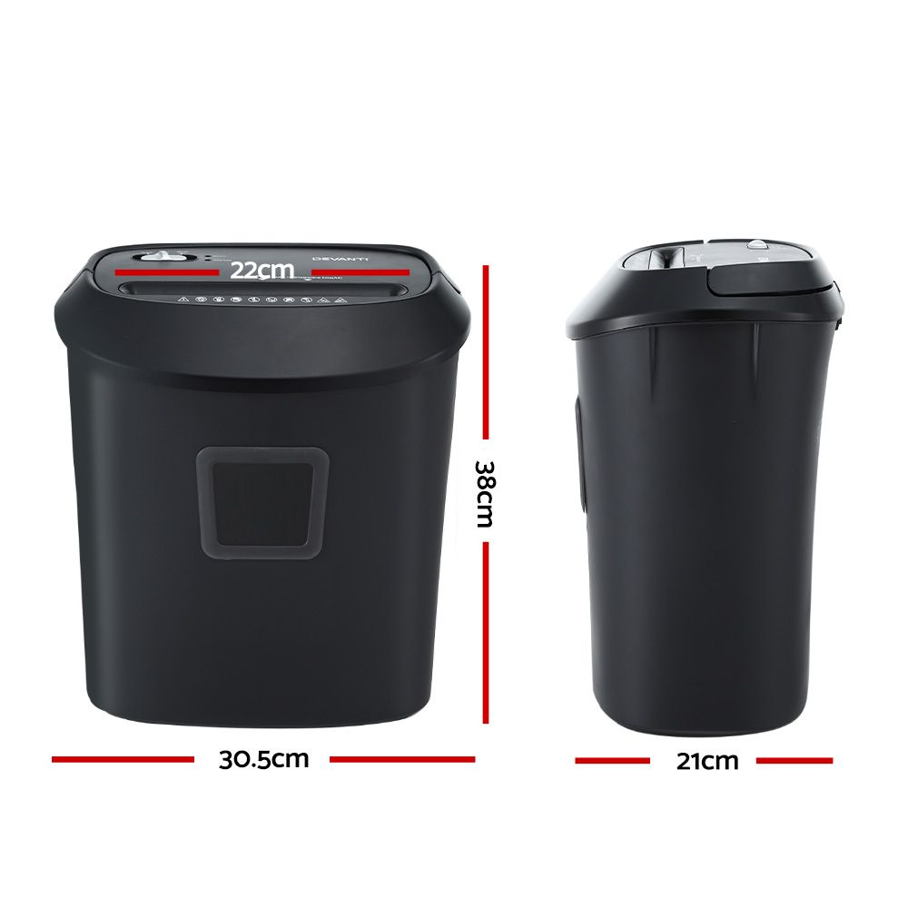Devanti Electric Paper Shredder for Home Office 10 A4 Paper Sheet Cross-Cut Paper - SportZone.co.nz
