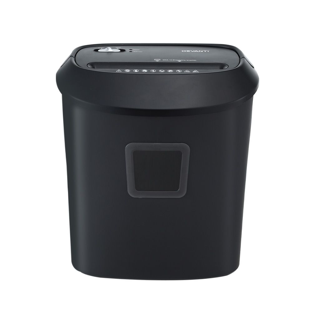 Devanti Electric Paper Shredder for Home Office 10 A4 Paper Sheet Cross-Cut Paper - SportZone.co.nz
