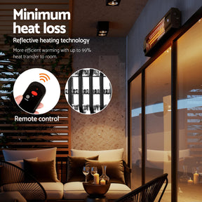 Devanti Electric Strip Heater Radiant Heaters 2000W - SportZone.co.nz