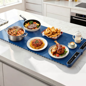 Devanti Food Warming Mat 80cm Electric Food Warmer Roll Up Buffet Tray Blue - SportZone.co.nz