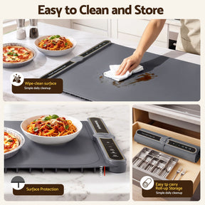 Devanti Food Warming Mat 80cm Electric Food Warmer Roll Up Buffet Tray Grey - SportZone.co.nz