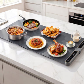 Devanti Food Warming Mat 80cm Electric Food Warmer Roll Up Buffet Tray Grey - SportZone.co.nz