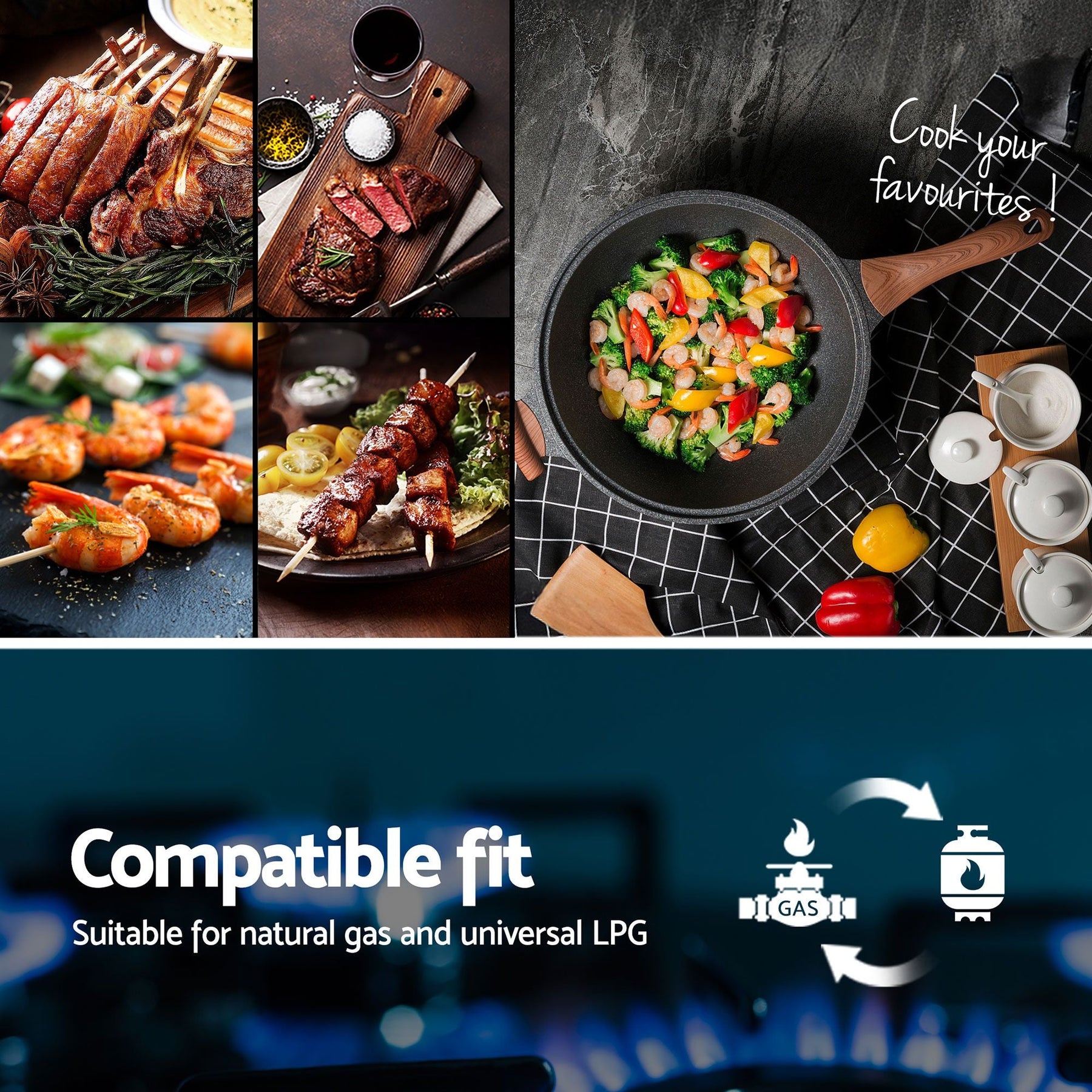 Devanti Gas Cooktop 30cm 2 Burner Built-in Stove Glass Cook Top NG LPG Wok Burner - SportZone.co.nz