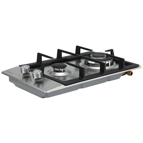 Devanti Gas Cooktop 30cm 2 Burner Silver - SportZone.co.nz