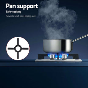 Devanti Gas Cooktop 30cm 2 Burner Silver - SportZone.co.nz