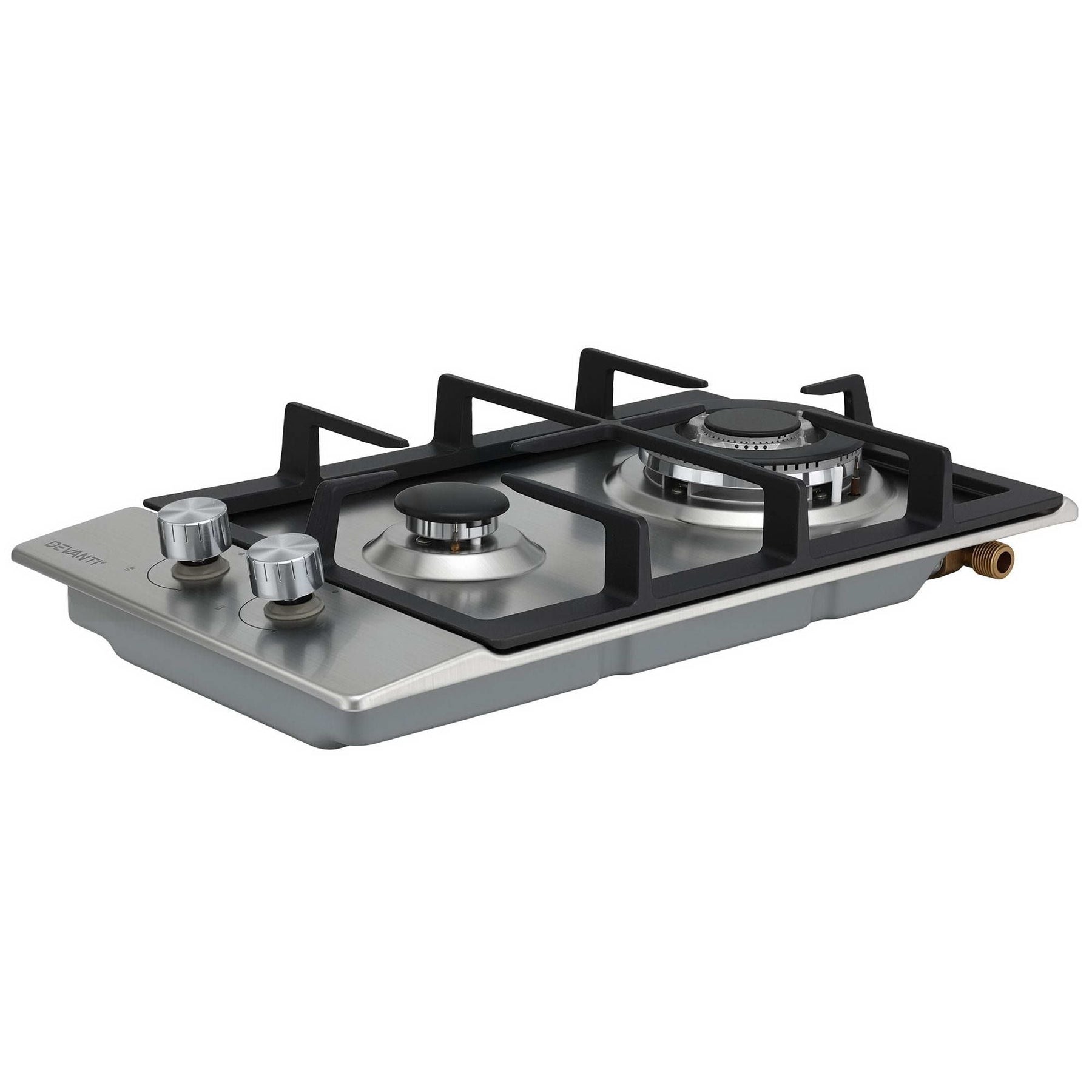 Devanti Gas Cooktop 30cm 2 Burner Silver - SportZone.co.nz