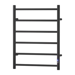 Devanti Heated Towel Rail 6 Round Bars with Timer Electric Heater Warmer Rack - SportZone.co.nz