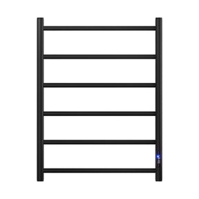 Devanti Heated Towel Rail 6 Round Bars with Timer Electric Heater Warmer Rack - SportZone.co.nz