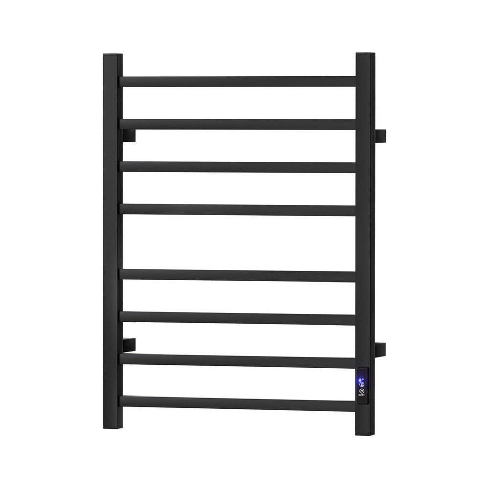 Devanti Heated Towel Rail 8 Square Bars with Timer Electric Heater Warmer Rack - SportZone.co.nz