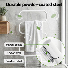 Devanti Heated Towel Rail Freestanding Wall Mounted S - Shape Electric Warmer Rack - SportZone.co.nz