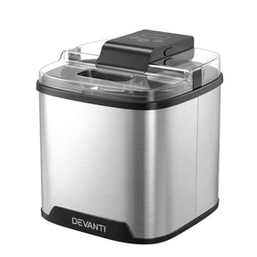 Devanti Ice Cream Maker Machine 2L Homemade Gelato Sorbet Frozen Drinks Sliver - SportZone.co.nz