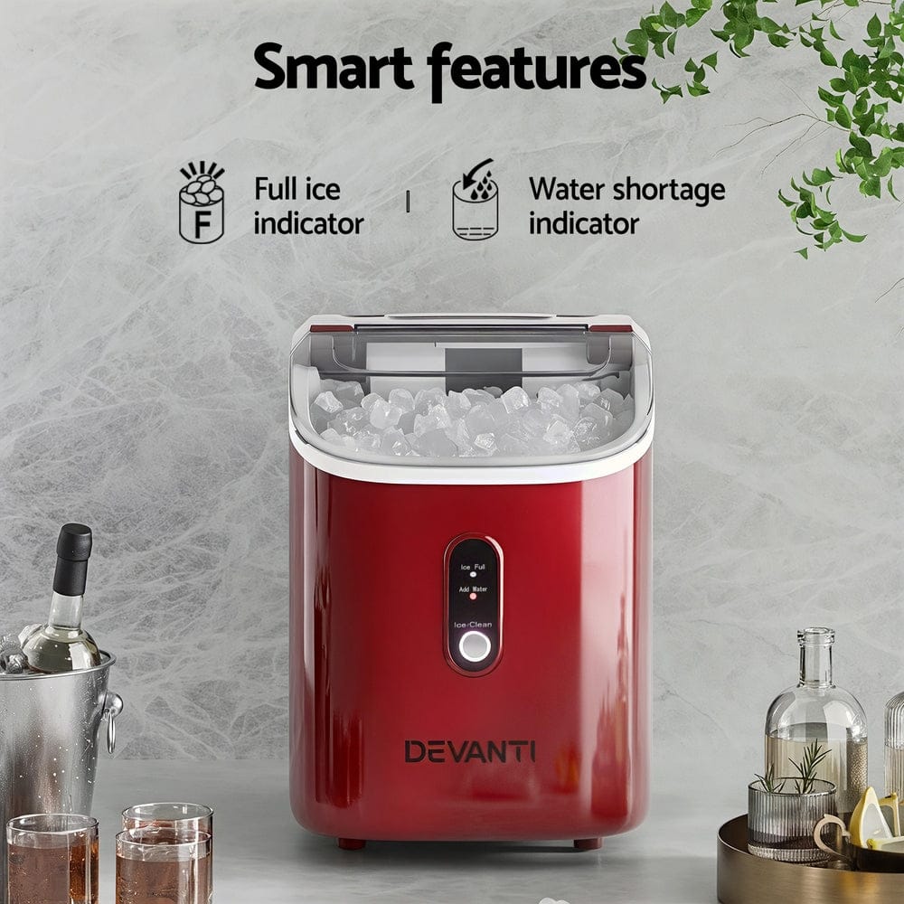 Devanti Ice Maker Machine 15kg Nugget Chewable Ice Cube - SportZone.co.nz