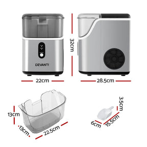 Devanti Ice Maker Machine 15kg Nugget Ice Cube - SportZone.co.nz