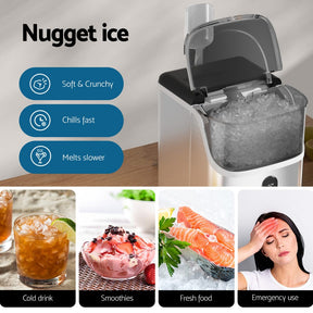 Devanti Ice Maker Machine 15kg Nugget Ice Cube - SportZone.co.nz