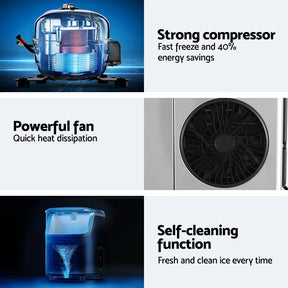 Devanti Ice Maker Machine 15kg Nugget Ice Cube - SportZone.co.nz