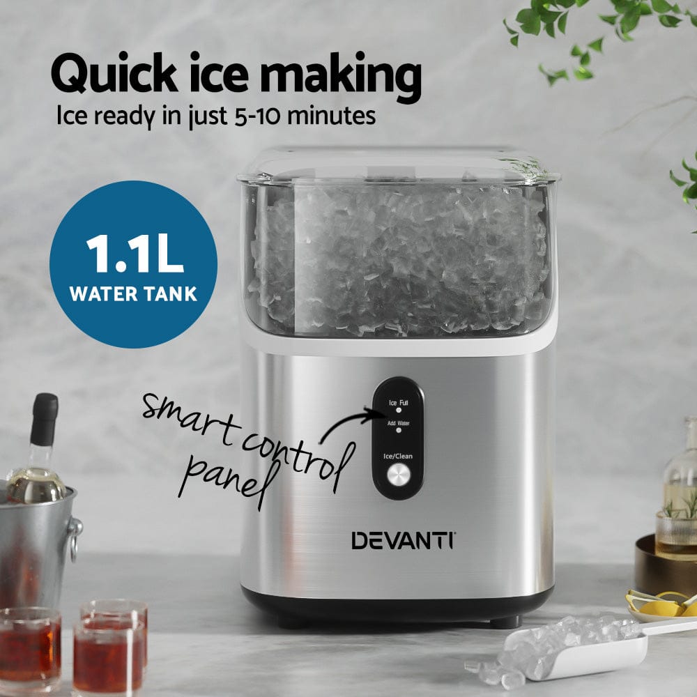 Devanti Ice Maker Machine 15kg Nugget Ice Cube - SportZone.co.nz