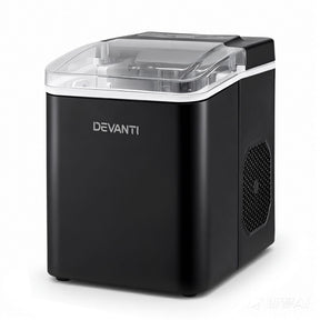 Devanti Ice Maker Machine Portable 12kg Countertop w/Self Cleaning 1.2L Black - SportZone.co.nz
