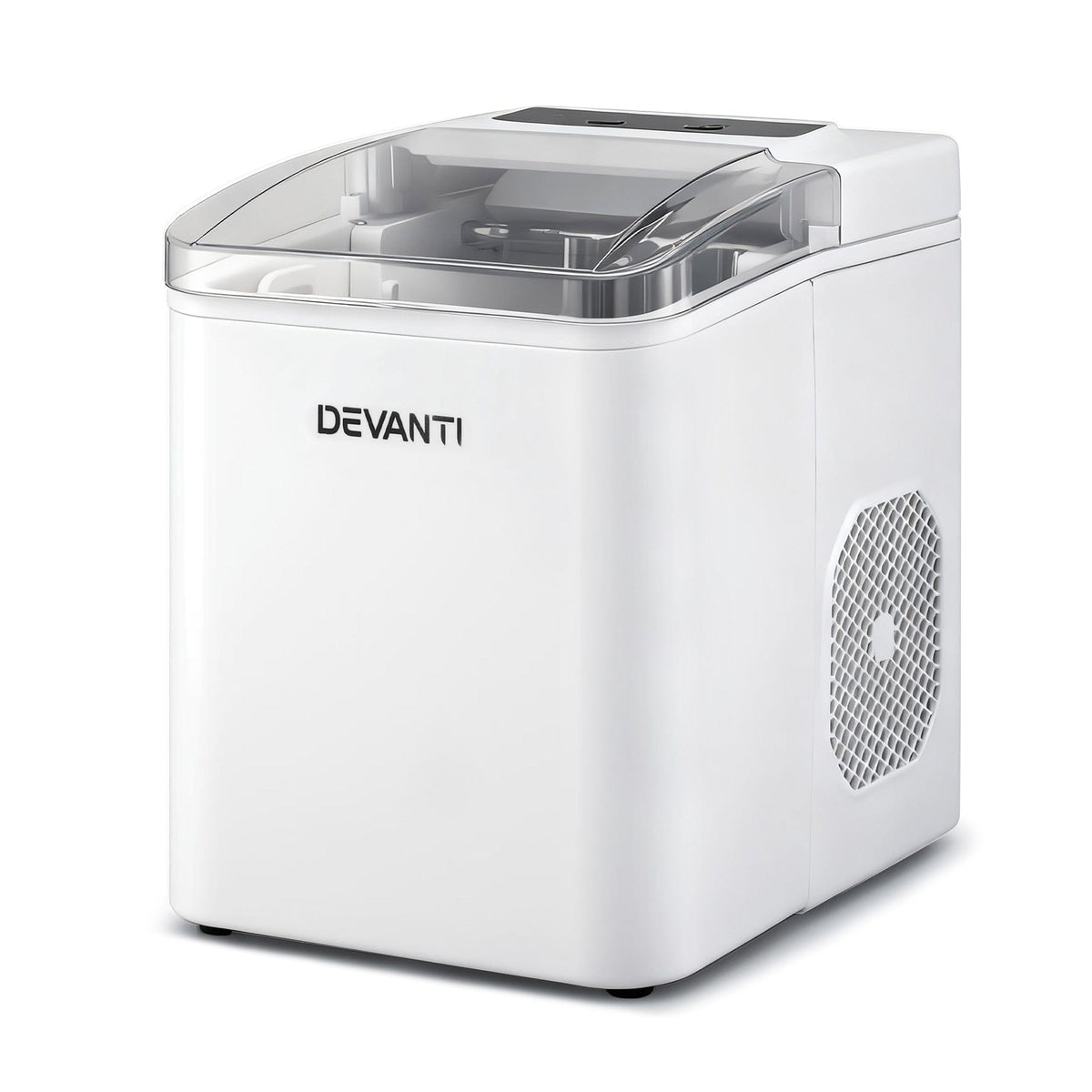 Devanti Ice Maker Machine Portable 12kg Countertop w/Self Cleaning 1.2L White - SportZone.co.nz
