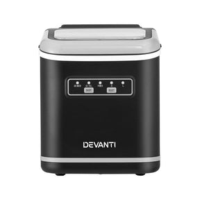 Devanti Ice Maker Machine Portable 12kg Countertop w/Self Cleaning 1.3L Black - SportZone.co.nz