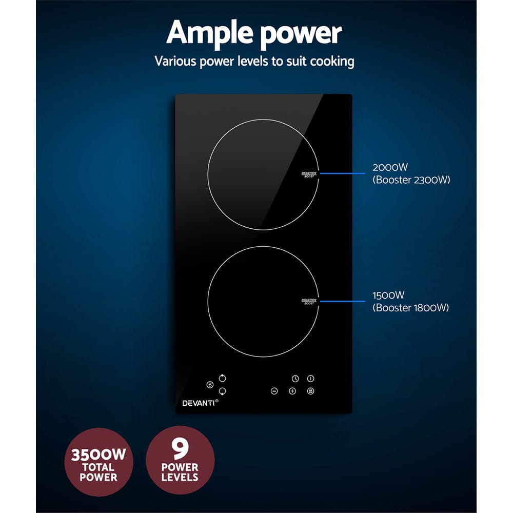 Devanti Induction Cooktop 30cm Electric Cooker - SportZone.co.nz