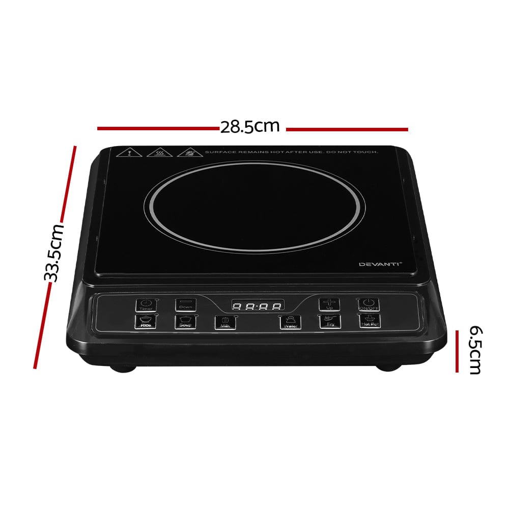 Devanti Induction Cooktop 30cm Portable Cooker - SportZone.co.nz