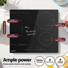 Devanti Induction Cooktop 60cm Electric Cooker - SportZone.co.nz