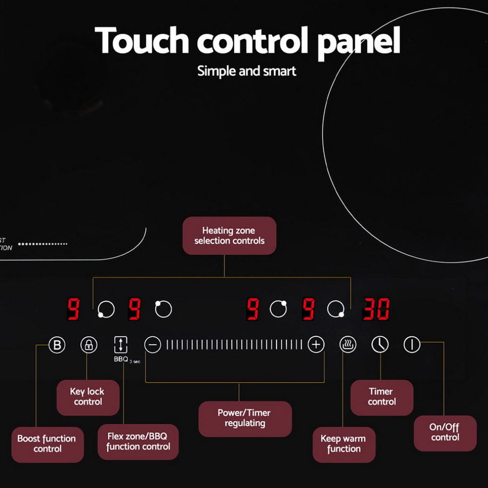Devanti Induction Cooktop 60cm Electric Cooker - SportZone.co.nz