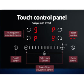 Devanti Induction Cooktop 60cm Electric Cooker - SportZone.co.nz