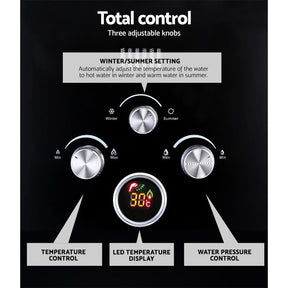 Devanti Portable Gas Water Heater 8L/Min With Pump LPG System Black - SportZone.co.nz