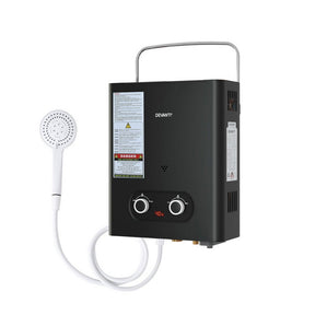 Devanti Portable Gas Water Heater LPG Powered System- Black - SportZone.co.nz