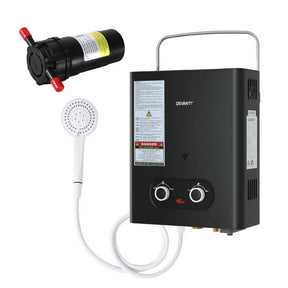 Devanti Portable Gas Water Heater LPG-powered System Black With Pump - SportZone.co.nz