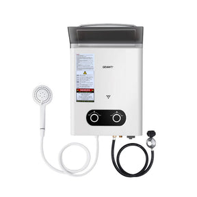 Devanti Portable Gas Water Heater LPG Powered System - White - SportZone.co.nz