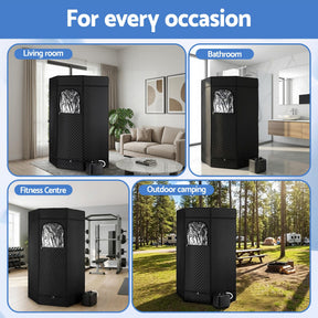 Devanti Portable Steam Sauna Tent 1000W 3L Steamer Pot Full Body Home SPA Timer - SportZone.co.nz