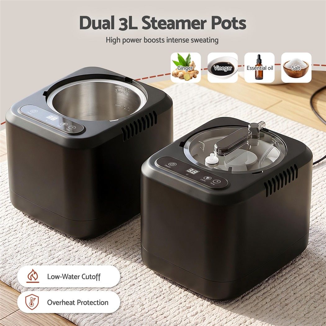 Devanti Portable Steam Sauna Tent 2 Person 1000W 3L Steamer Home SPA 60Min Timer - SportZone.co.nz