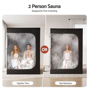 Devanti Portable Steam Sauna Tent 2 Person 1000W 3L Steamer Home SPA 60Min Timer - SportZone.co.nz