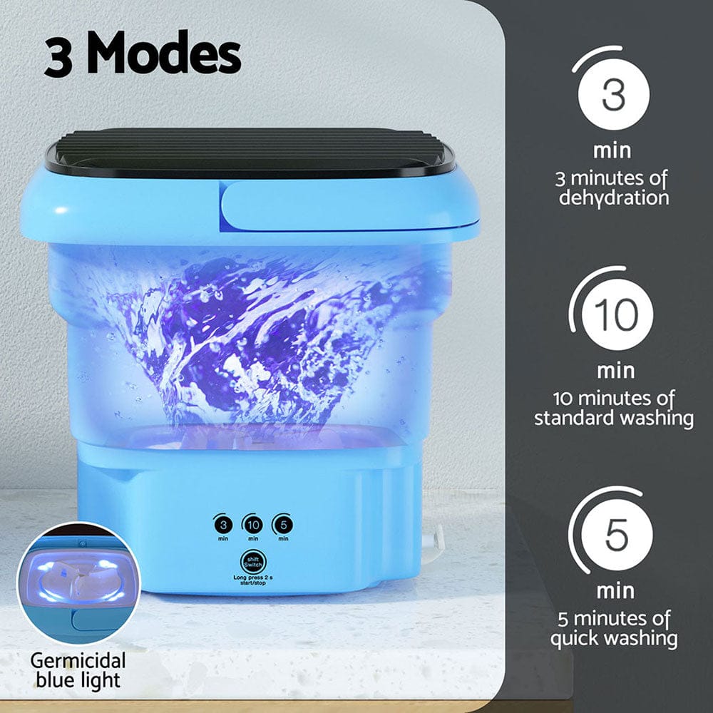 Devanti Portable Washing Machine 4.5L Blue - SportZone.co.nz
