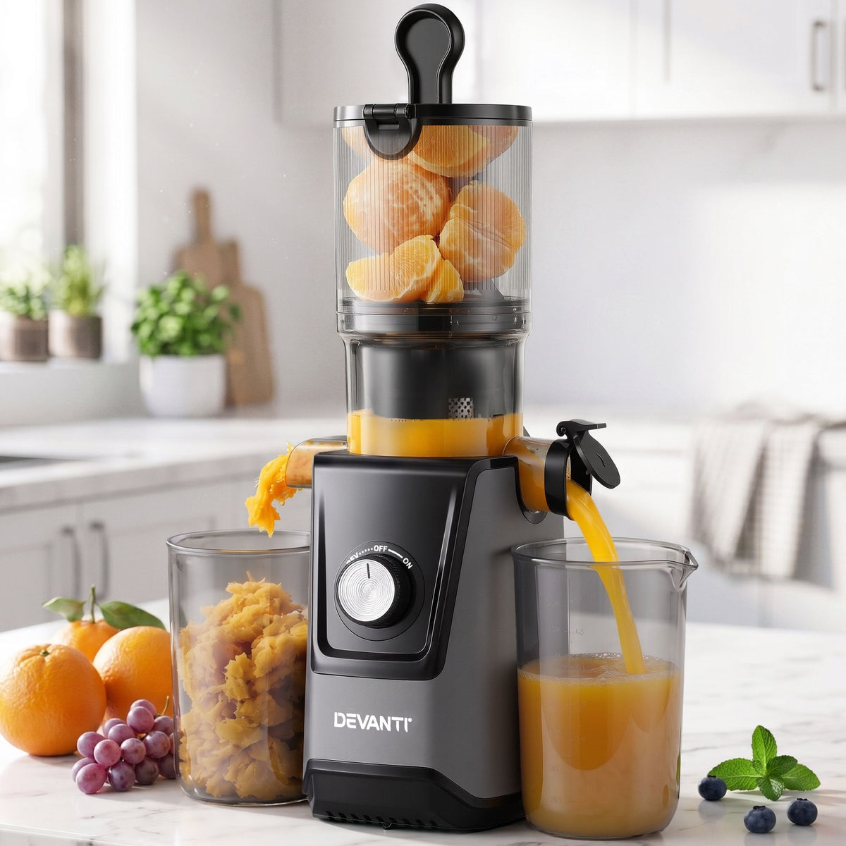 DEVANTI Slow Juicer Cold Press 200W for Fruit Vegetable Juice - SportZone.co.nz