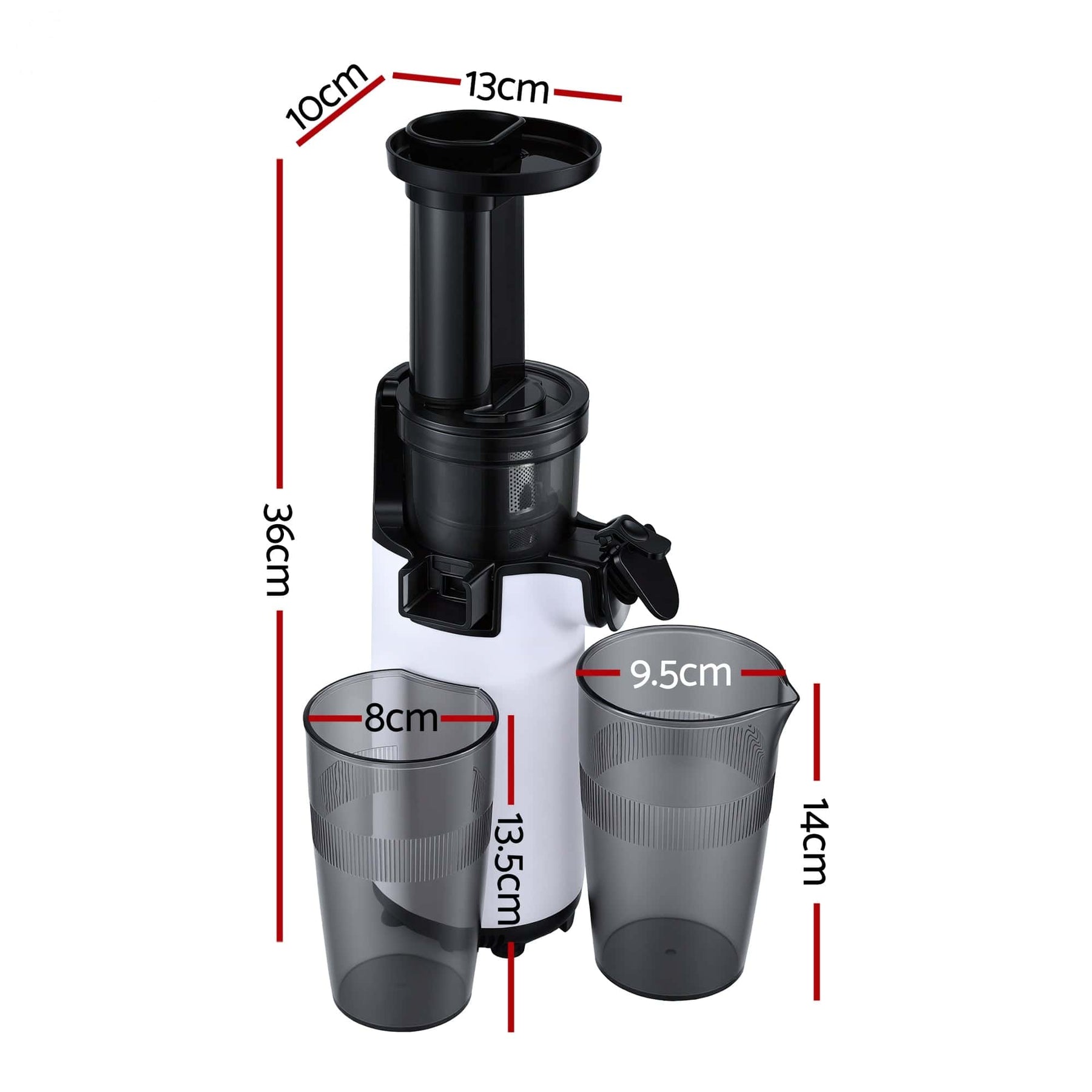 Devanti Slow Juicer Cold Press Fruit Juice Extractor 130W White - SportZone.co.nz